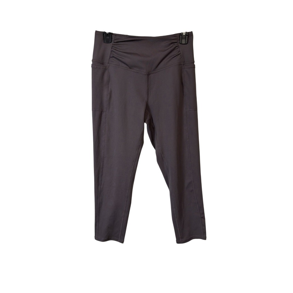 FP Movement Leggings Womens Small Mauve High Rise Ruched Side Pocket Crop Capri